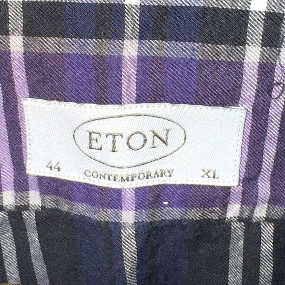 Eton Contemporary Purple BD Dress Shirt Size XL 17 - Picture 2 of 6